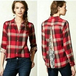 Anthropologie Isabella Sinclair Red Plaid Flannel